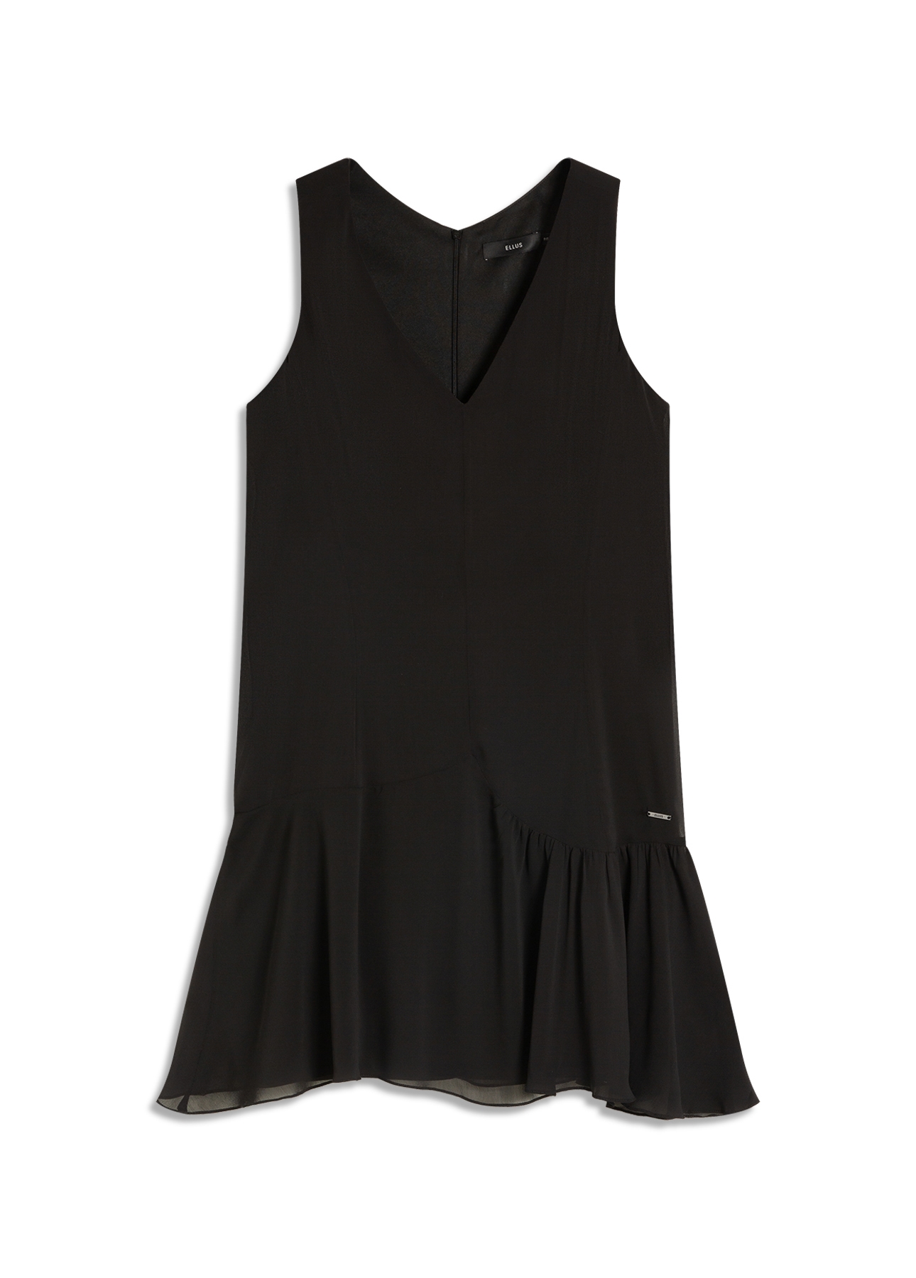 Vestido Microchiffon Asymmetric Preto