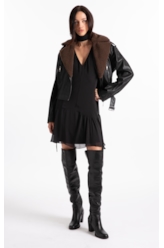 Vestido Microchiffon Asymmetric Preto