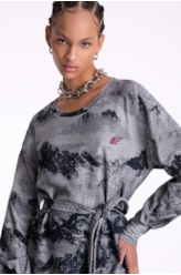 Vestido Moletom Landscape Straight Off White