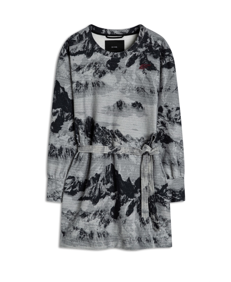 Vestido Moletom Landscape Straight Off White