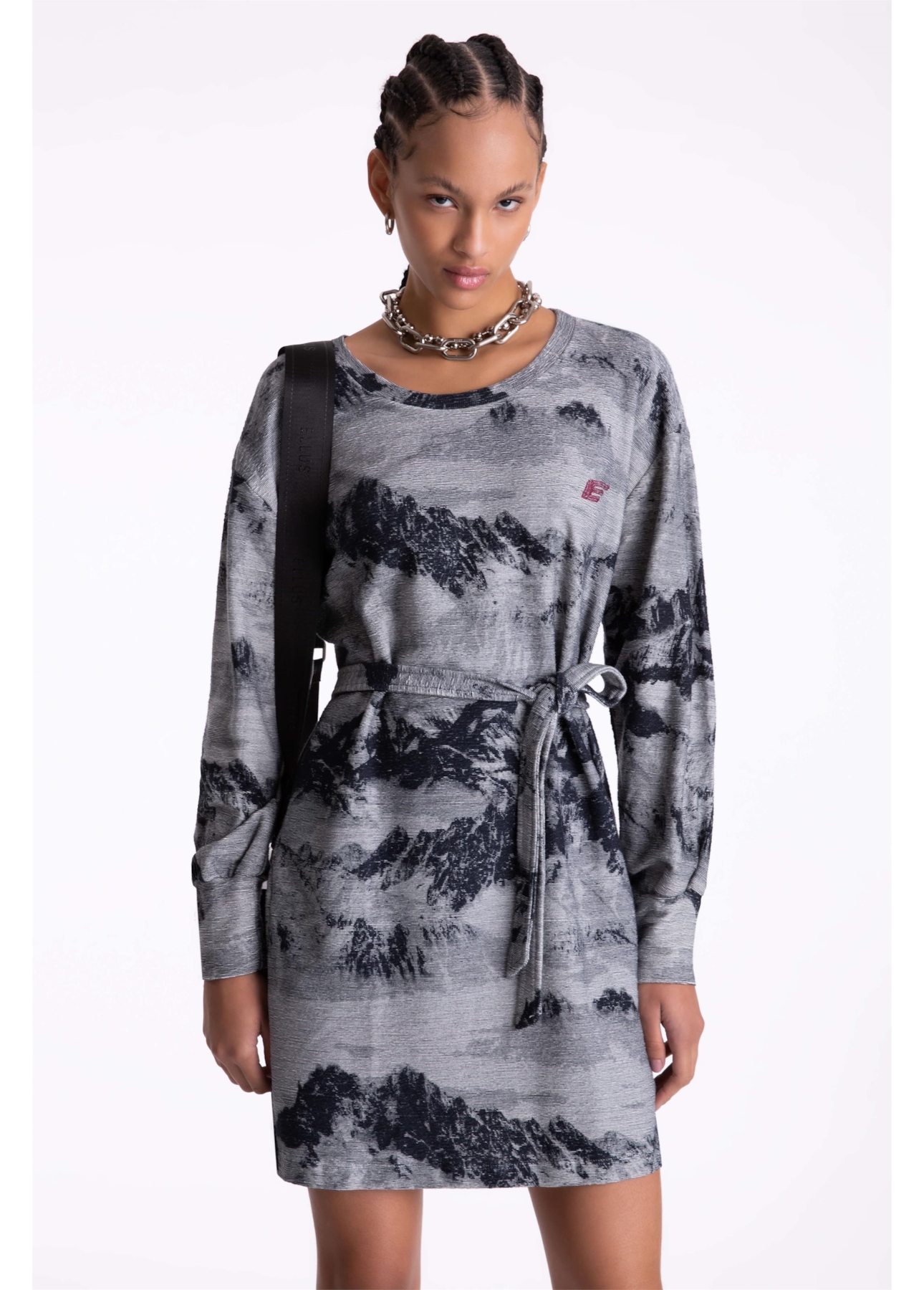 Vestido Moletom Landscape Straight Off White