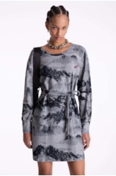 Vestido Moletom Landscape Straight Off White