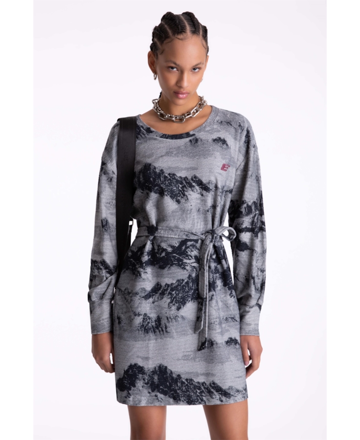 Vestido Moletom Landscape Straight Off White