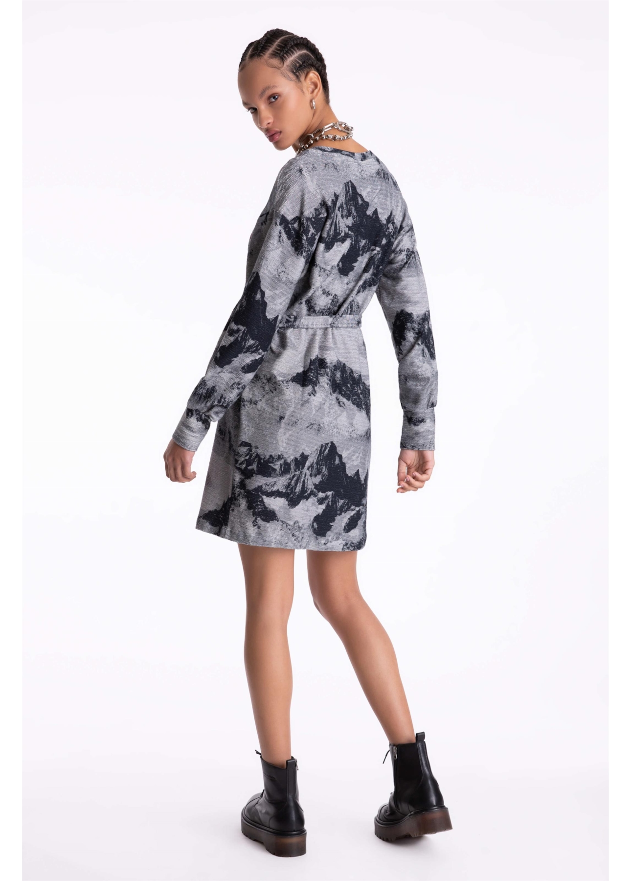Vestido Moletom Landscape Straight Off White