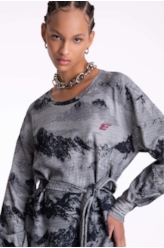 Vestido Moletom Landscape Straight Off White