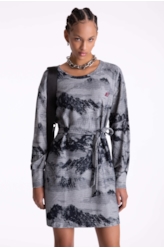 Vestido Moletom Landscape Straight Off White