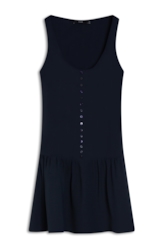 Vestido N.Y. Buttons Ruching Mini Dark Navy
