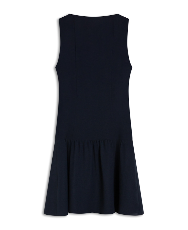 Vestido N.Y. Buttons Ruching Mini Dark Navy
