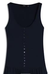 Vestido N.Y. Buttons Ruching Mini Dark Navy