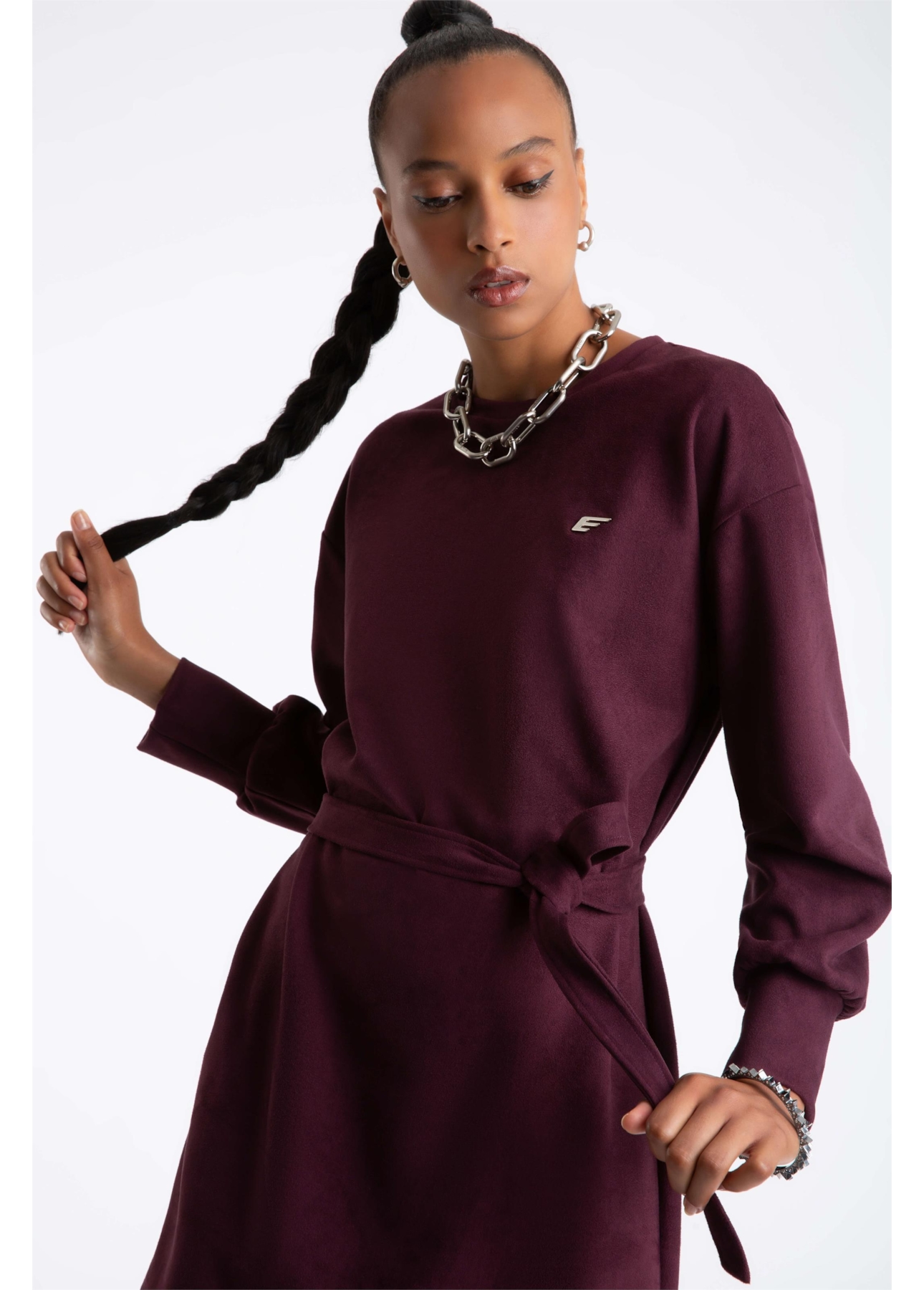 Vestido Nobu Straight Dark Wine