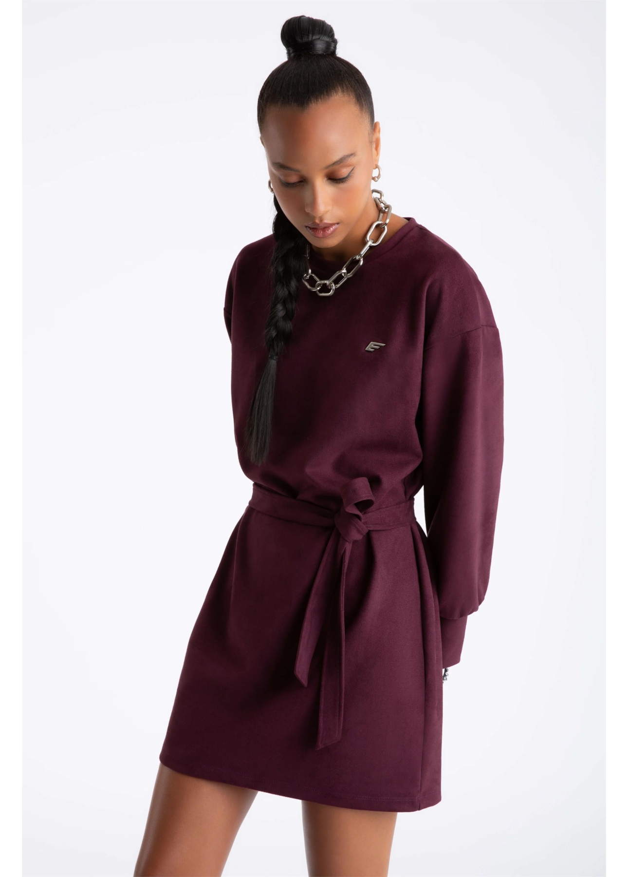 Vestido Nobu Straight Dark Wine