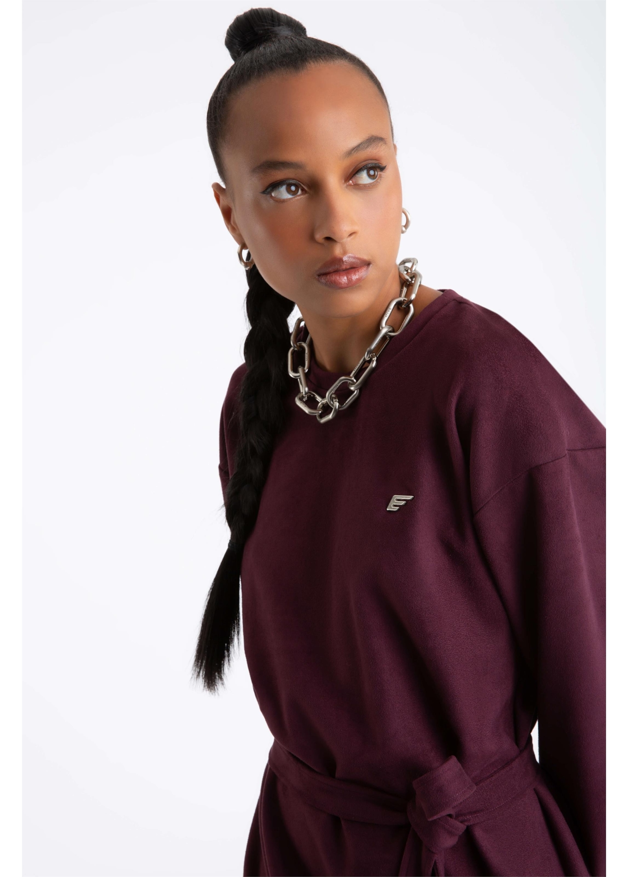 Vestido Nobu Straight Dark Wine