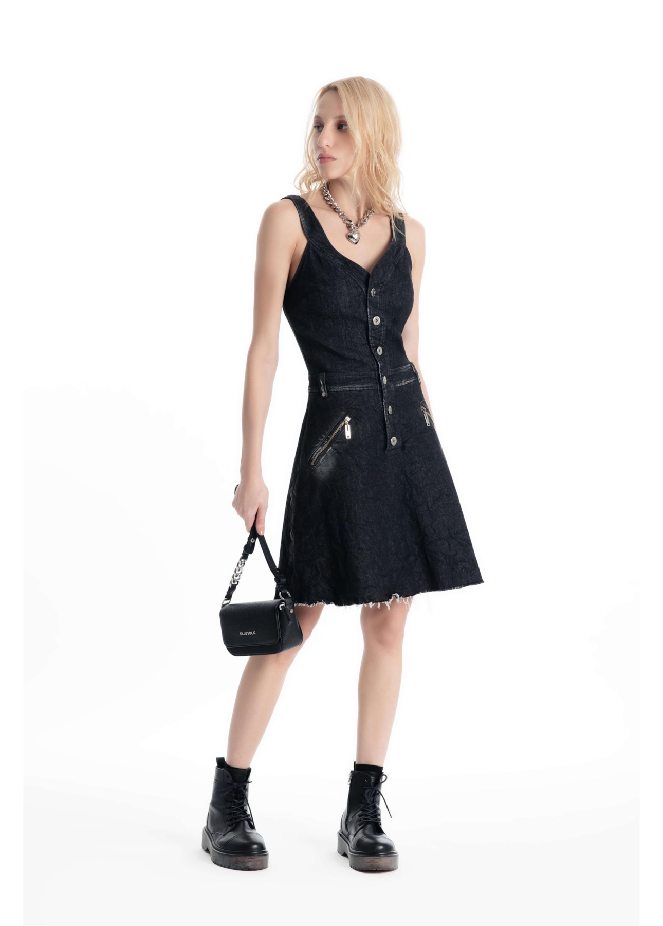 Vestido Ocean Button Style 2083-Lav.Black C/ Resina
