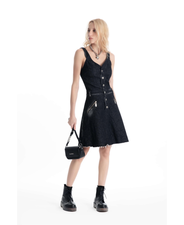 Vestido Ocean Button Style 2083-Lav.Black C/ Resina