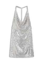 Vestido Paete Glow Sleeveless Degage Prata