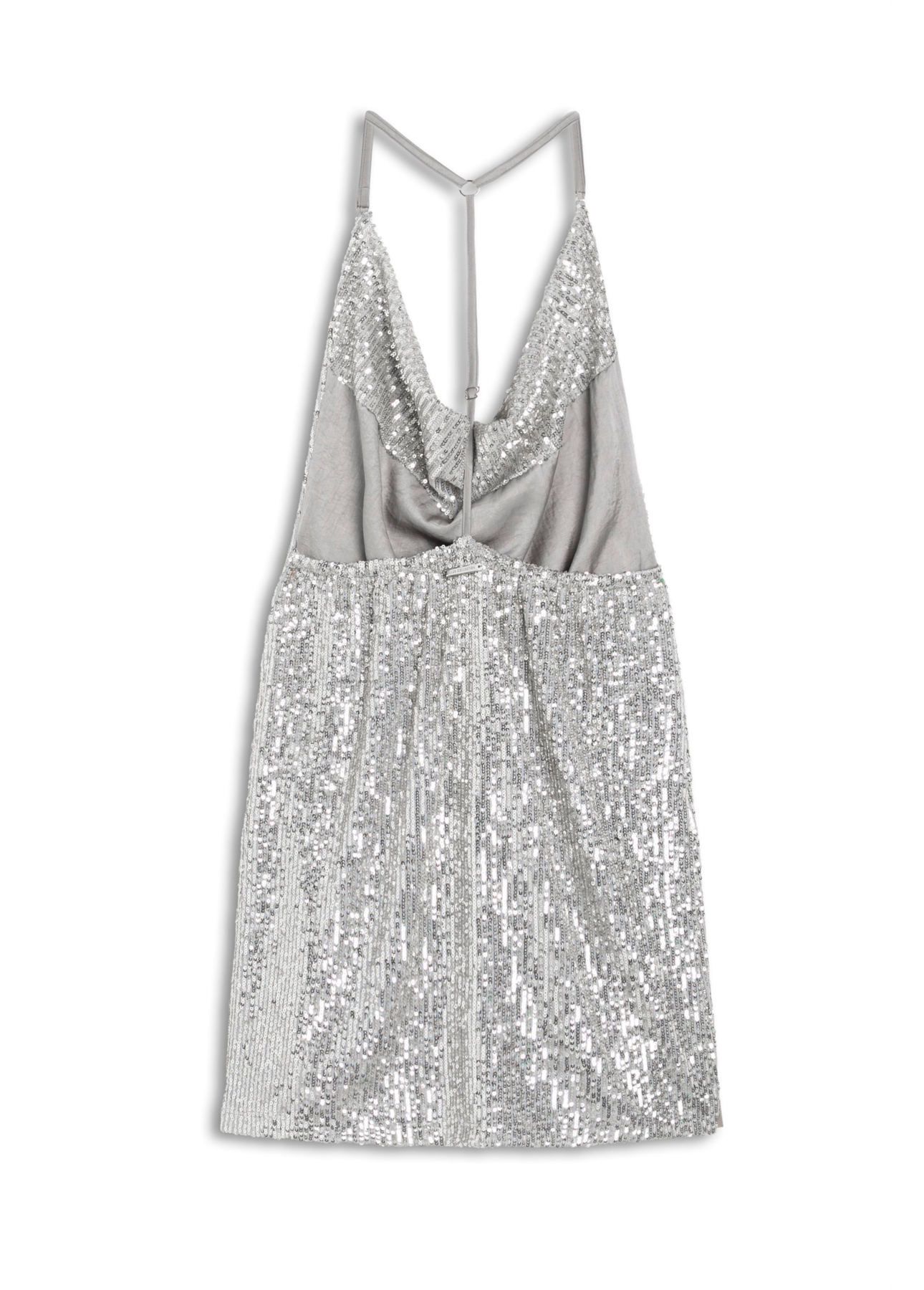 Vestido Paete Glow Sleeveless Degage Prata
