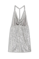 Vestido Paete Glow Sleeveless Degage Prata