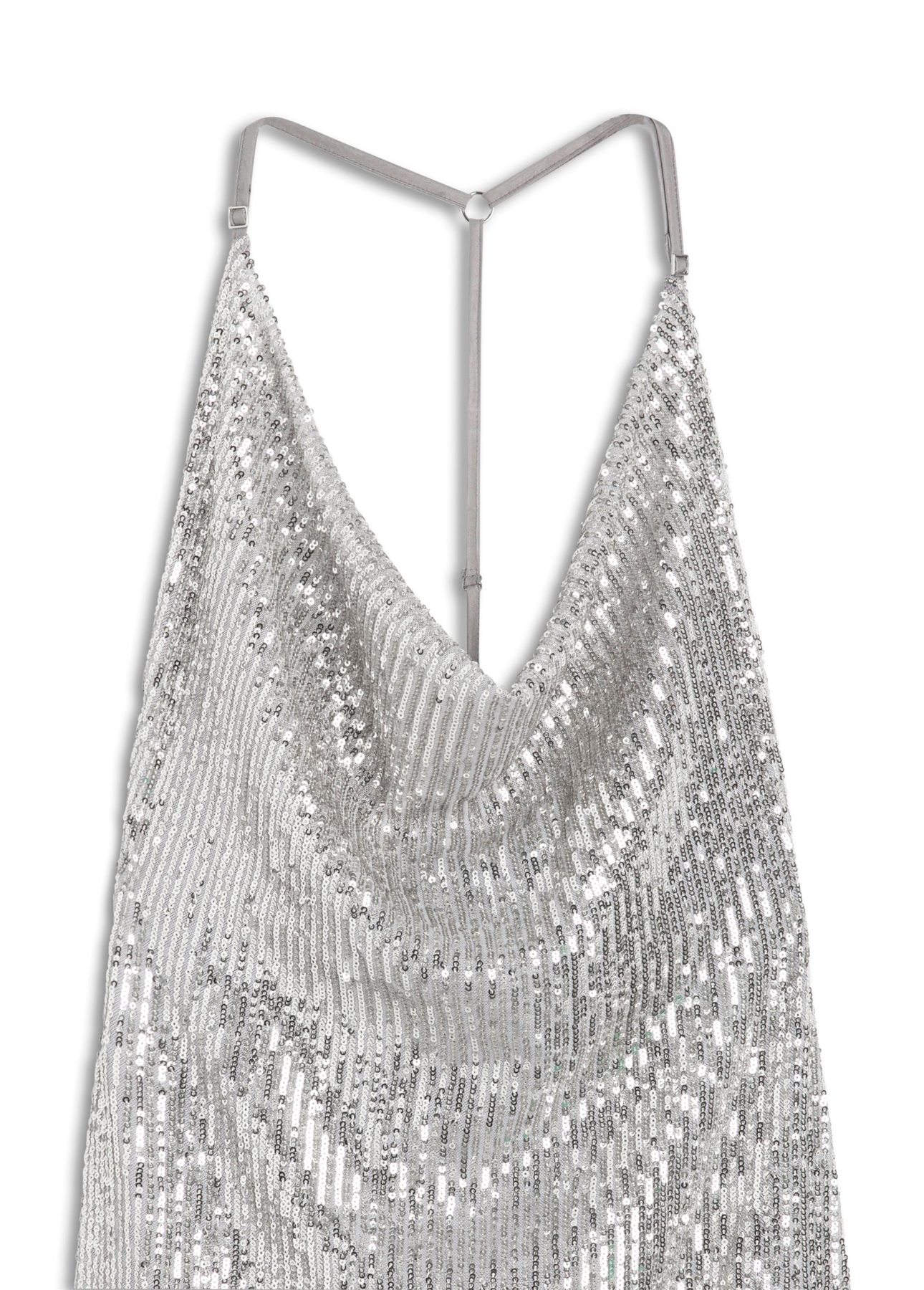 Vestido Paete Glow Sleeveless Degage Prata