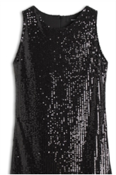 Vestido Paetê Glow Sleeveless Preto