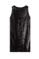 Vestido Paetê Glow Sleeveless Preto