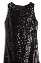 Vestido Paetê Glow Sleeveless Preto