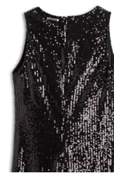 Vestido Paetê Glow Sleeveless Preto