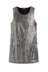 Vestido Paete Milao Mini Prata