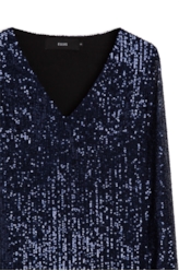 Vestido Paete Ross Neck Dark Navy