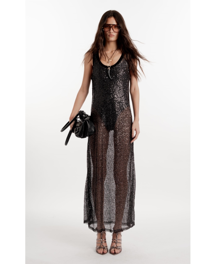 Vestido Paetê Shine Preto