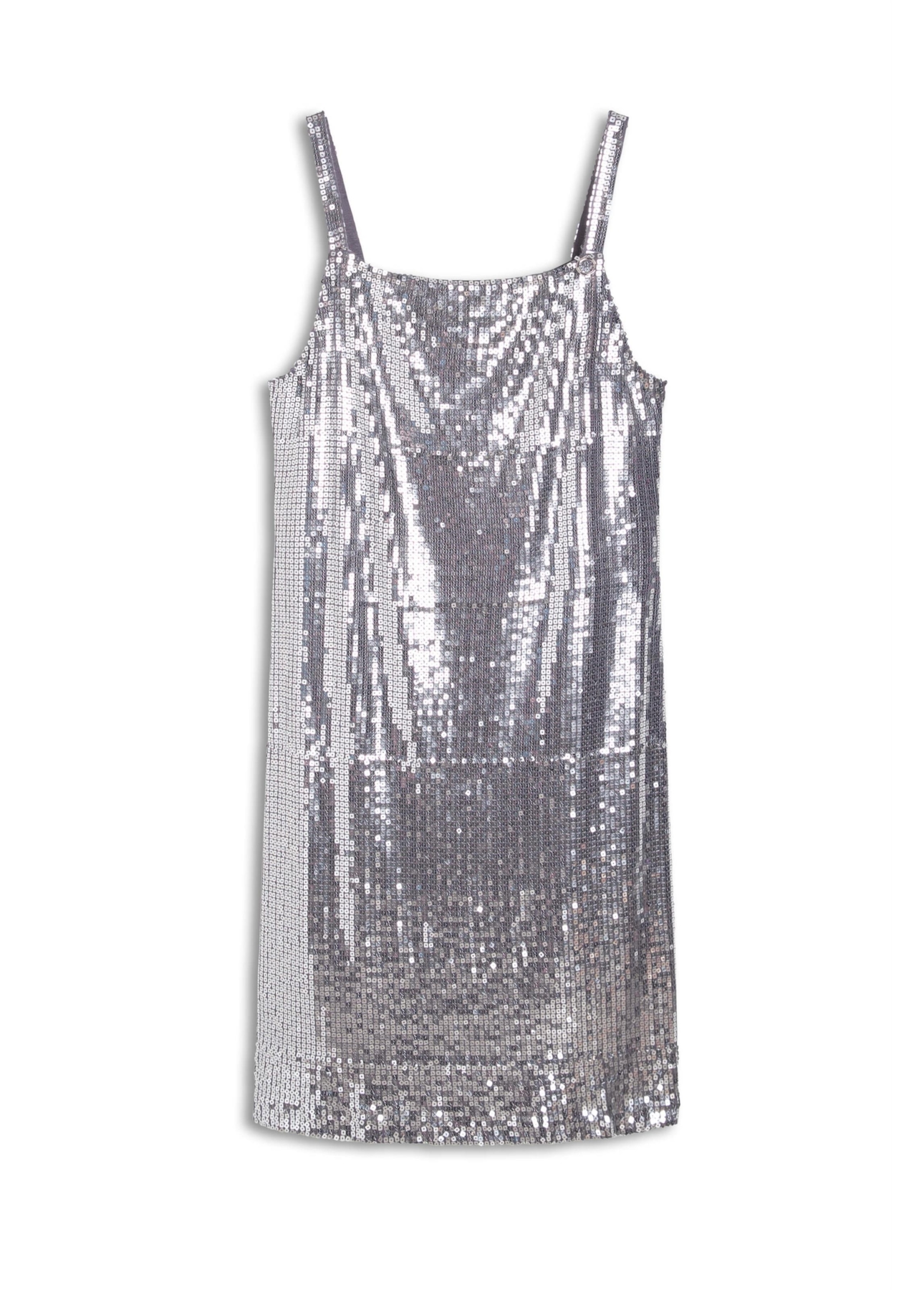 Vestido Paete Squares Prata