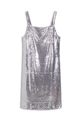 Vestido Paete Squares Prata