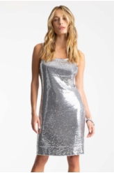 Vestido Paete Squares Prata