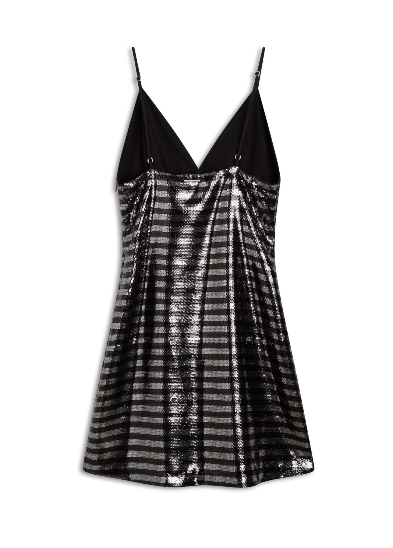Vestido Paete Strip Ellus Preto