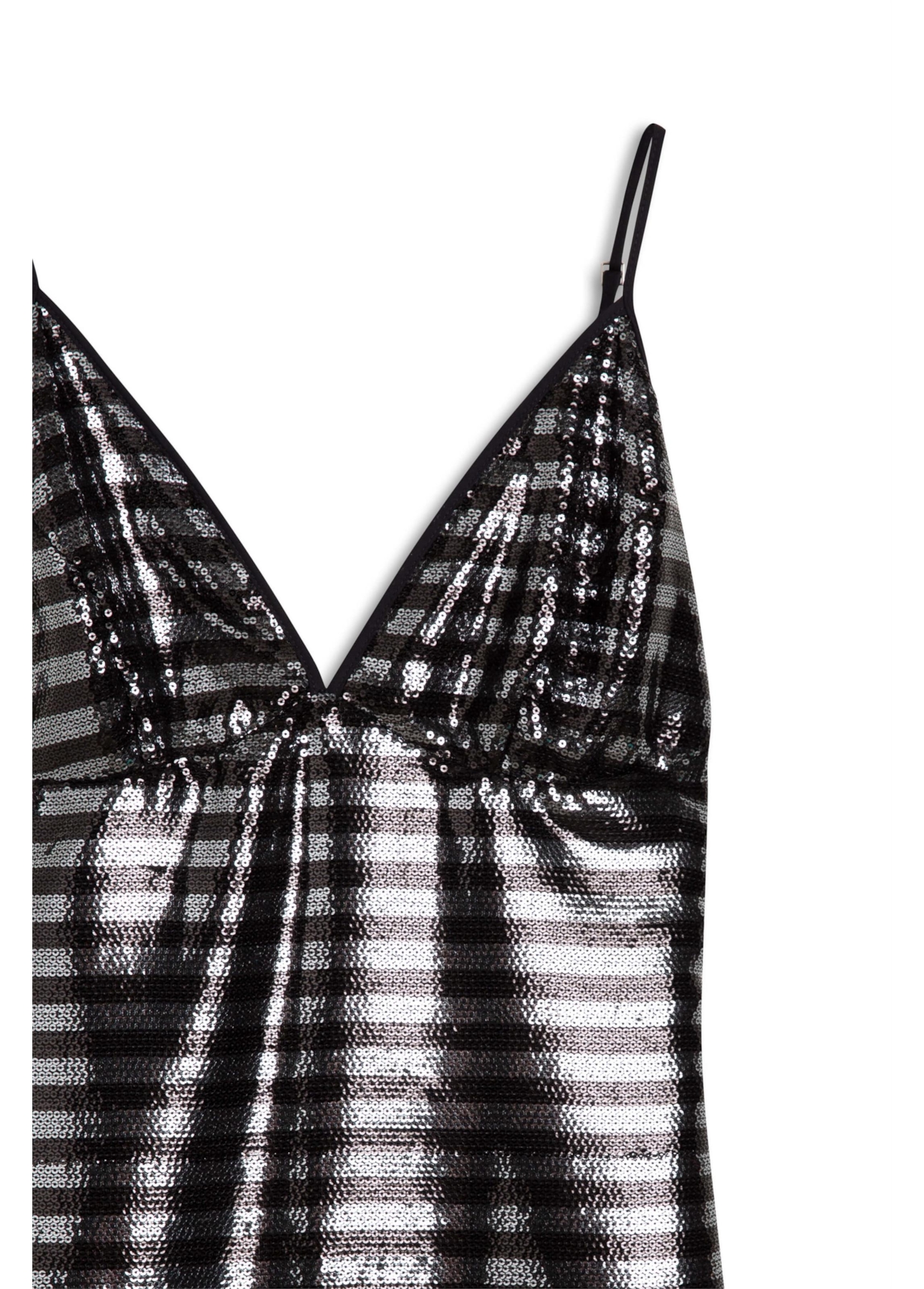 Vestido Paete Strip Ellus Preto