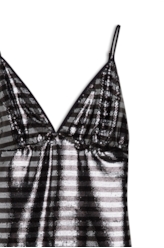 Vestido Paete Strip Ellus Preto