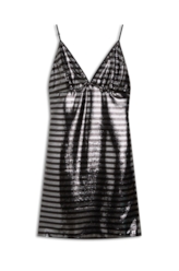 Vestido Paete Strip Ellus Preto