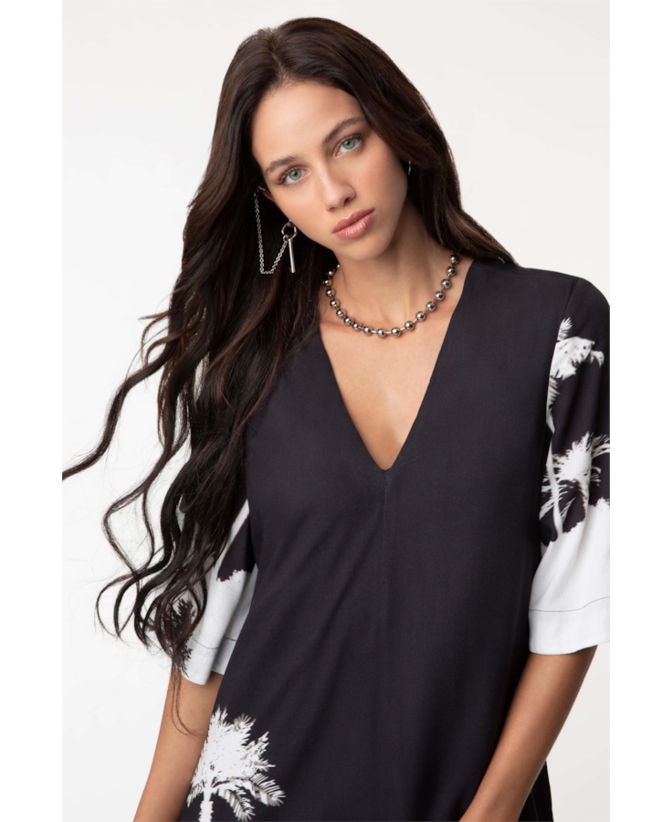 Vestido Palm Three Straight Branco