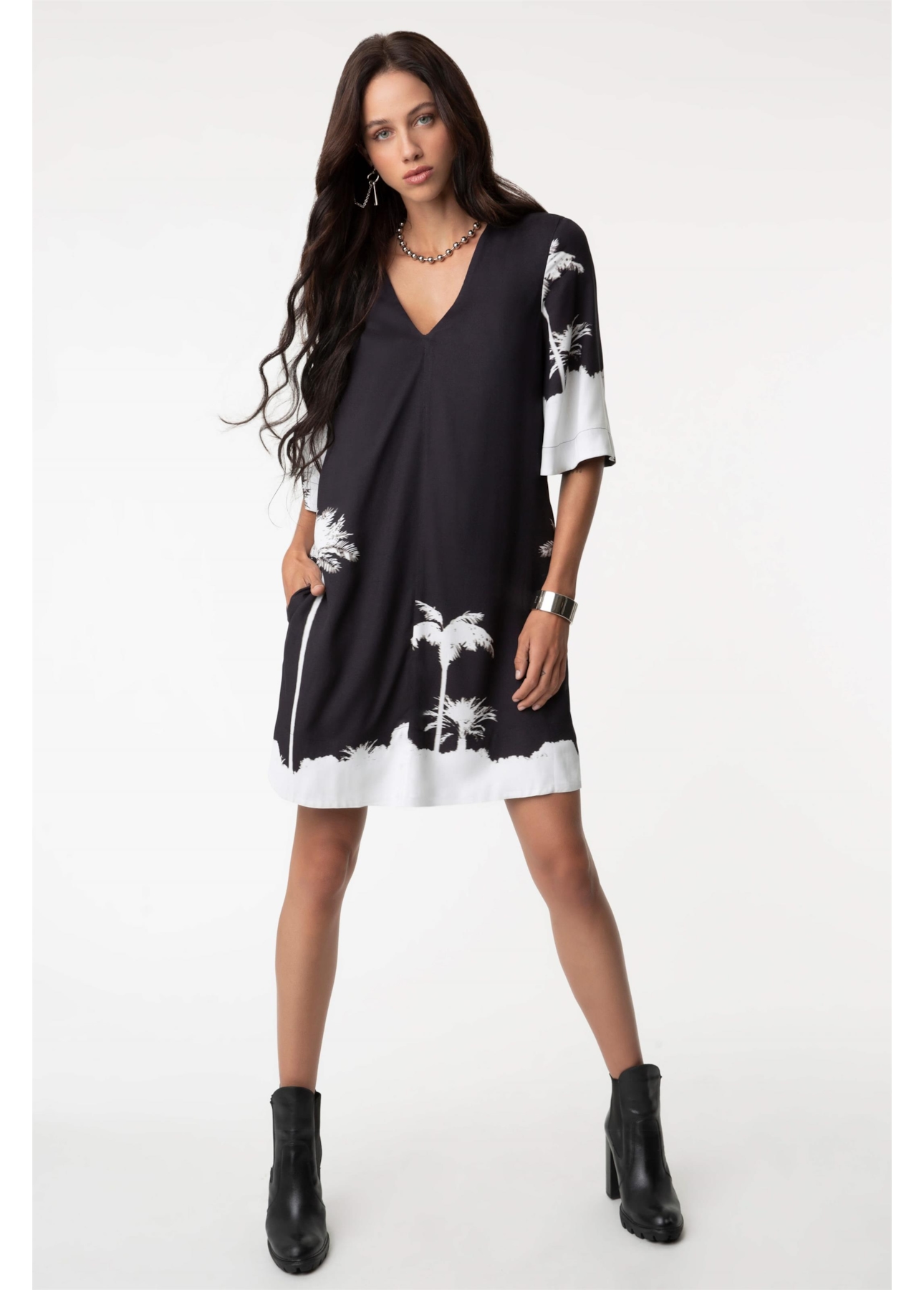 Vestido Palm Three Straight Branco