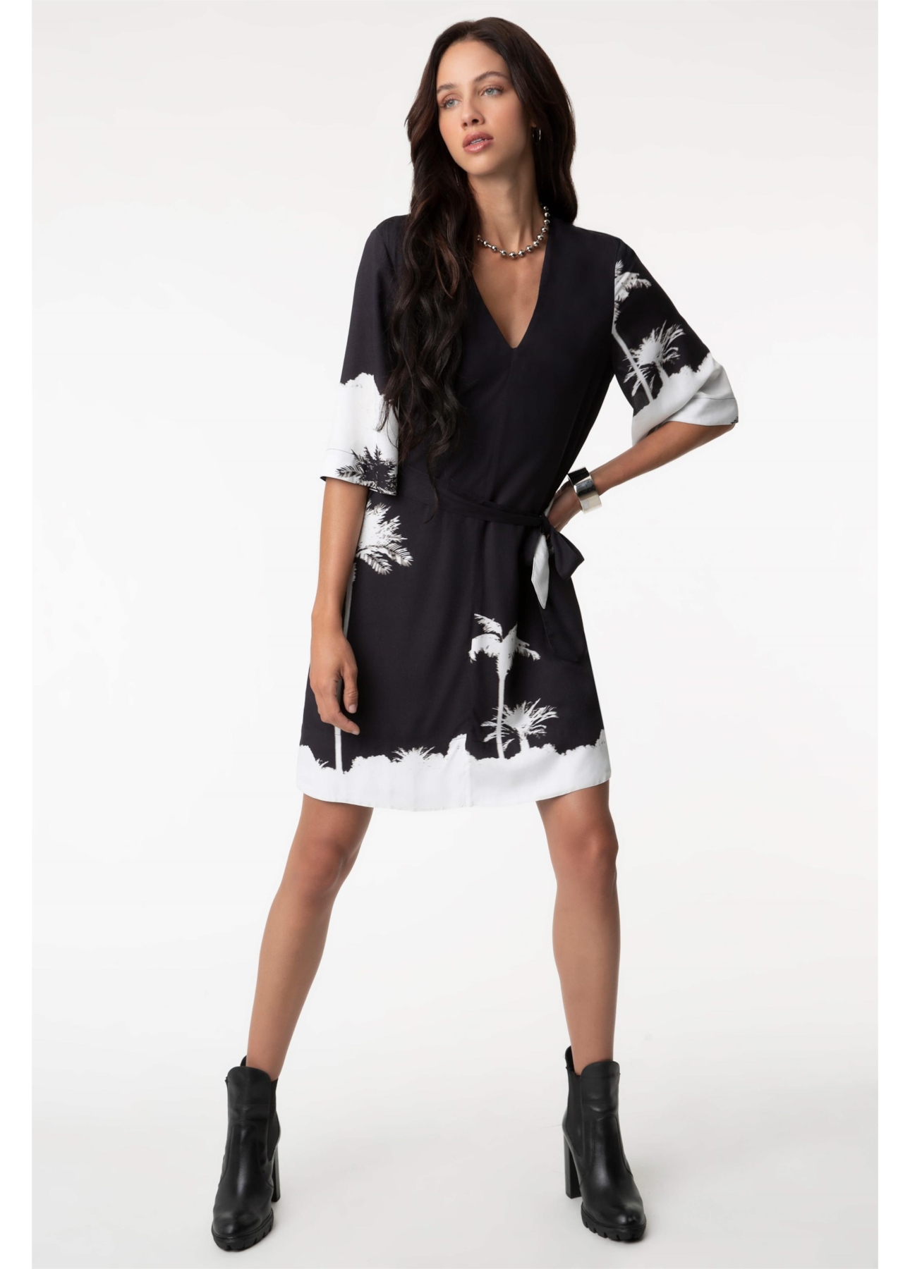 Vestido Palm Three Straight Branco