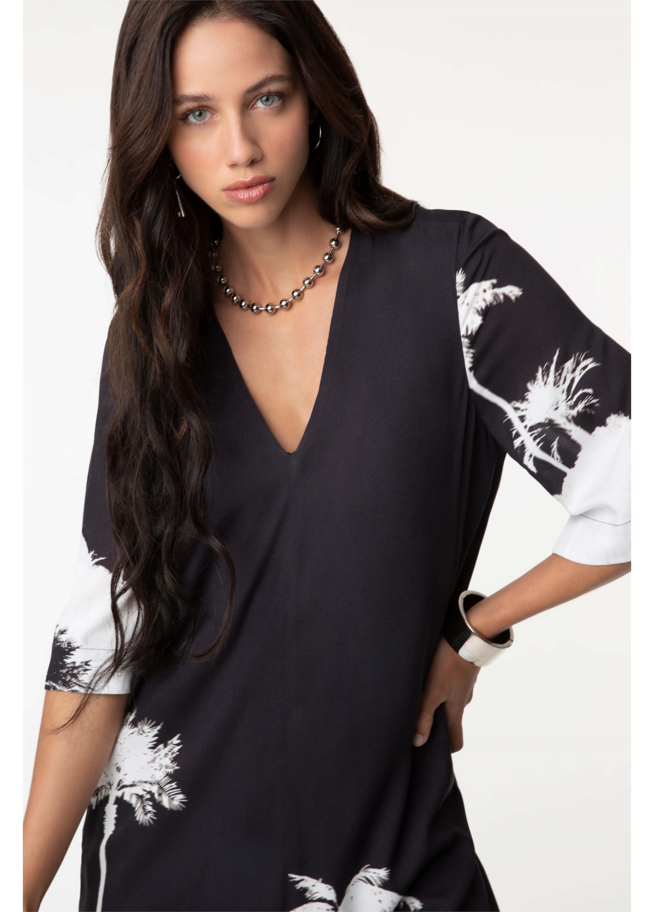 Vestido Palm Three Straight Branco