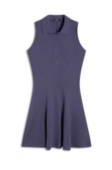 Vestido Piquet Buttons Purple Blue