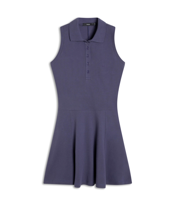 Vestido Piquet Buttons Purple Blue