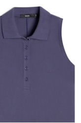 Vestido Piquet Buttons Purple Blue