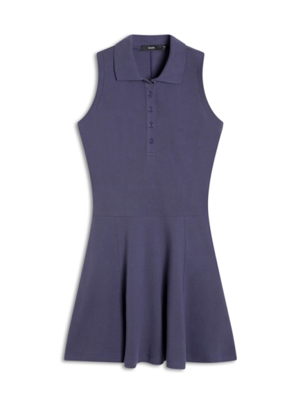 Vestido Piquet Buttons Purple Blue