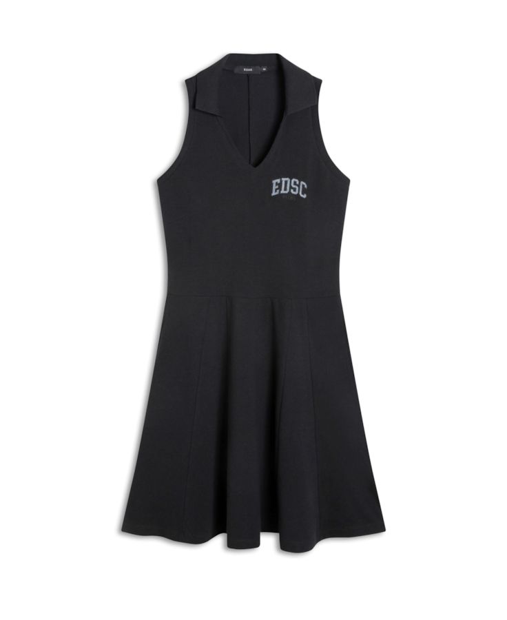 Vestido Piquet Neckline Preto