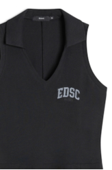 Vestido Piquet Neckline Preto