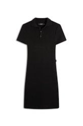 Vestido Polo Ribbed Button Preto