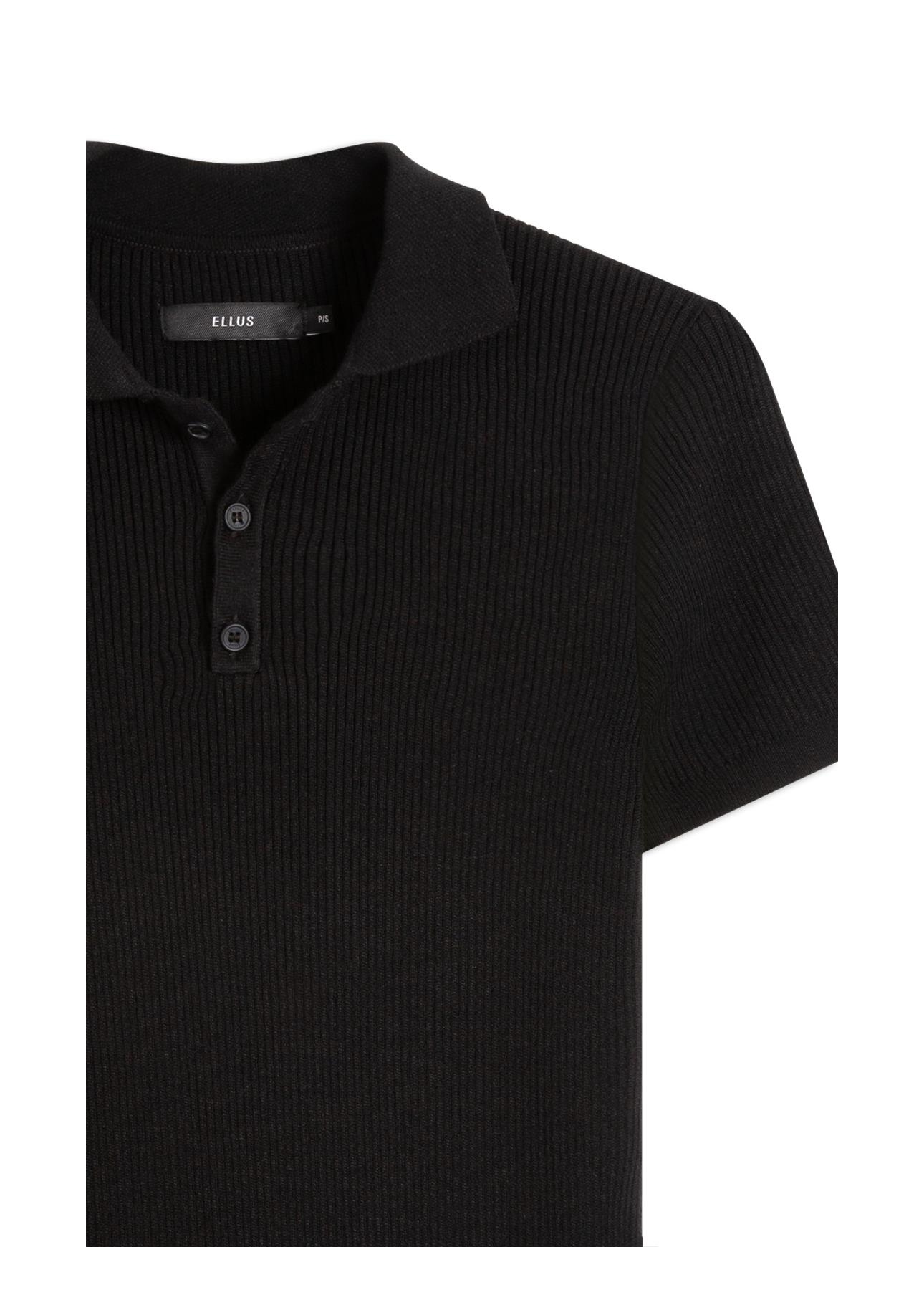 Vestido Polo Ribbed Button Preto
