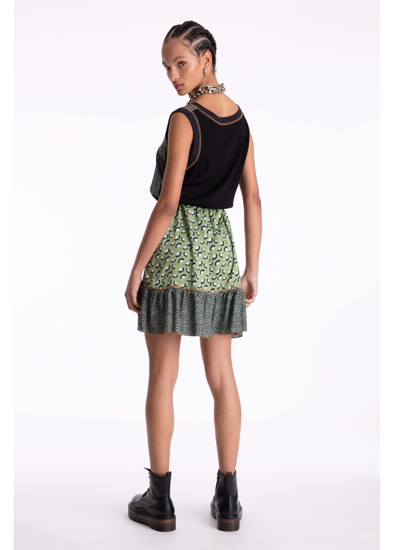 Vestido Regata Luna Chevron Estampado