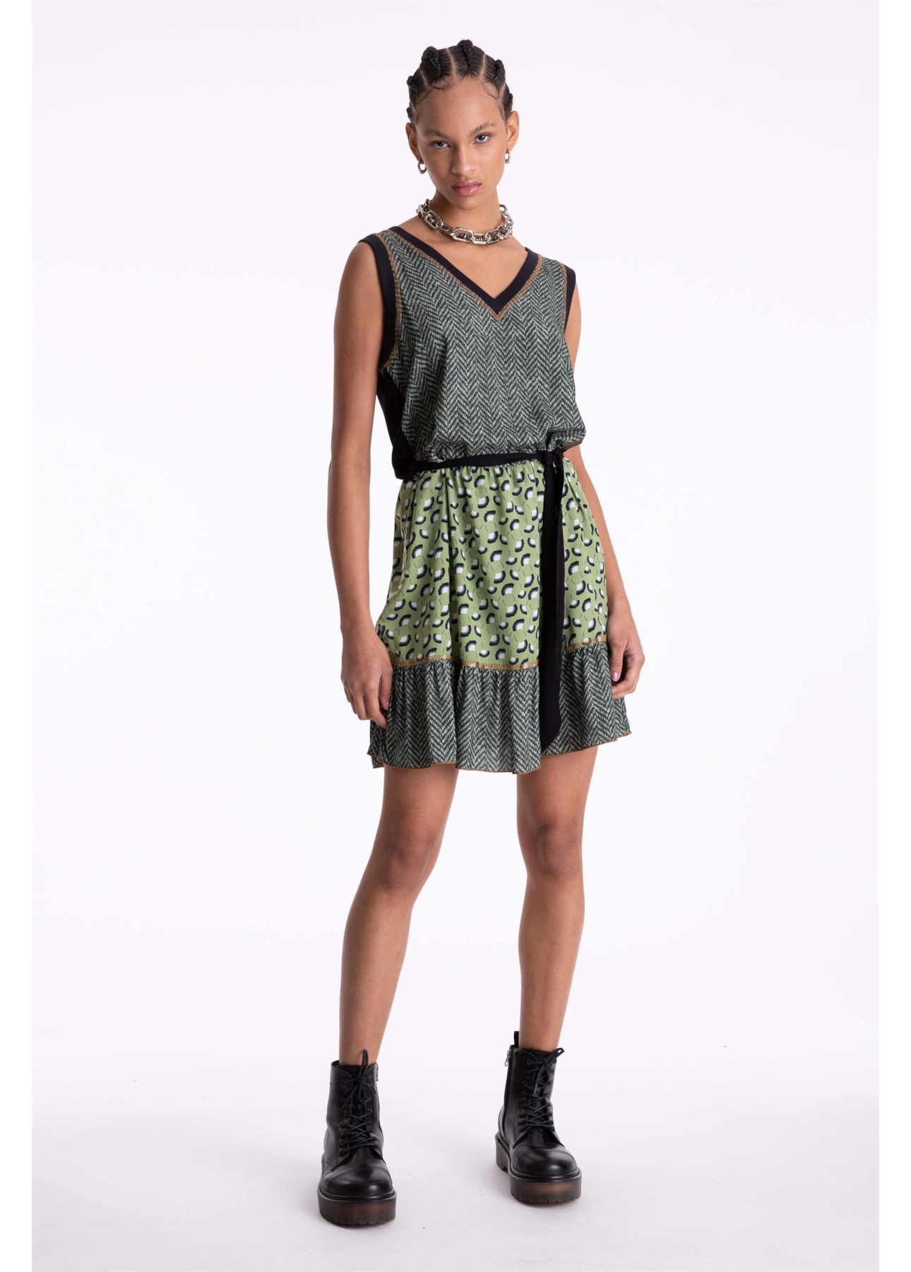 Vestido Regata Luna Chevron Estampado